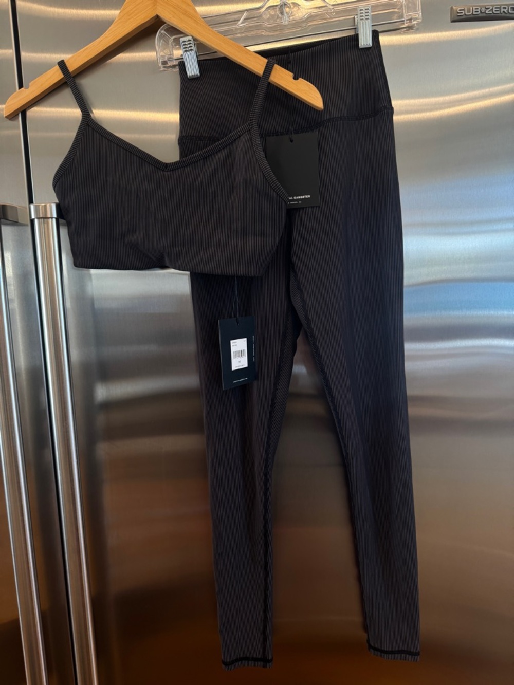 NWT Spiritual Gangster Matching SET - Auralight Legging + Aria Bra -Ribbed Black - Picture 3 of 16